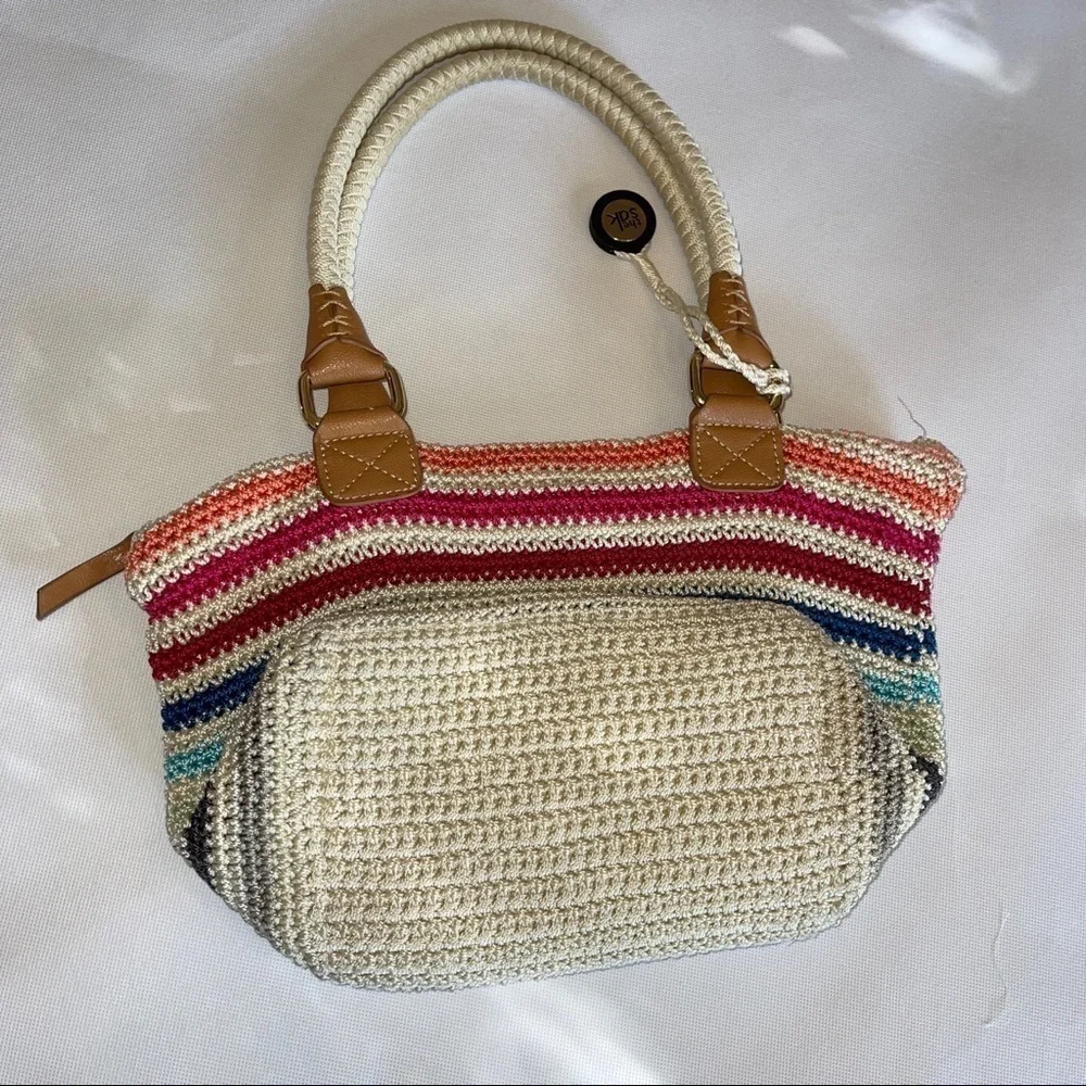 The sak crafted classics hand-Crochet carry-All riviera crochet BOHO bag - Picture 2 of 8